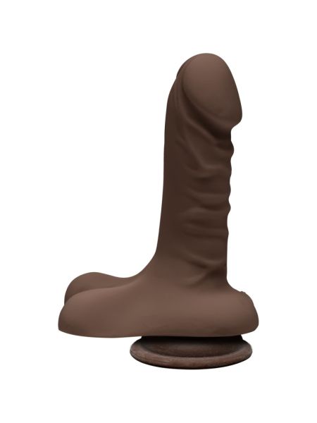Фалоімітатор Doc Johnson The D - Super D - 6 Inch With Balls - ULTRASKYN - Chocolate, діаметр 3,8 см