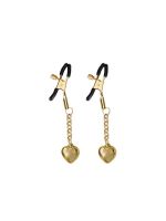 Затискачі для сосків з підвіскою Liebe Seele Solid Heart Nipple Clamps Gold