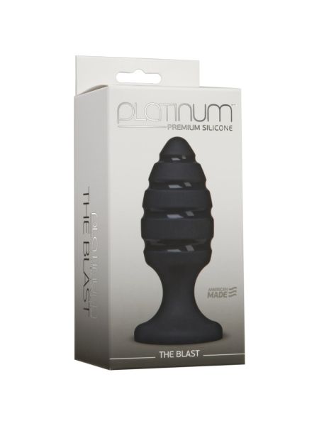 Анальний плаг зі спіральним каналом Doc Johnson Platinum Premium Silicone — The Blast — Black