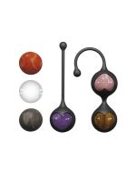 Вагінальні кульки Adrien Lastic Harmony Stones, напівдорогоцінне каміння, діаметр 3 см, 2 тримачі