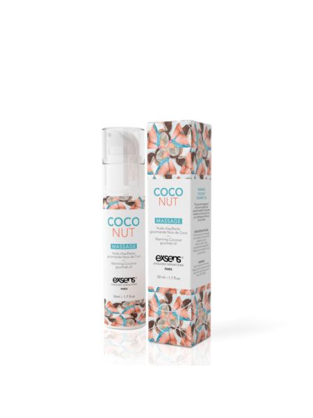 Масажна олія EXSENS Coconut 50 мл розігрівальна, без цукру, без парабенів, їстівна