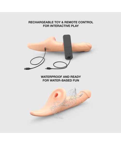 Вібронасадка для страпону з вакуумною стимуляцією Strap-On-Me Multi Orgasm Realistic Dildo L Vanilla