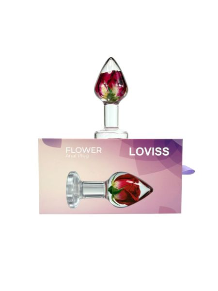 Розкішна анальна пробка Loviss Rose Anal Plug зі справжньою трояндою всередині