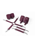 Набір для БДСМ Feral Feelings BDSM Kit 3 Burgundy, наручники, поножі, хрестовина