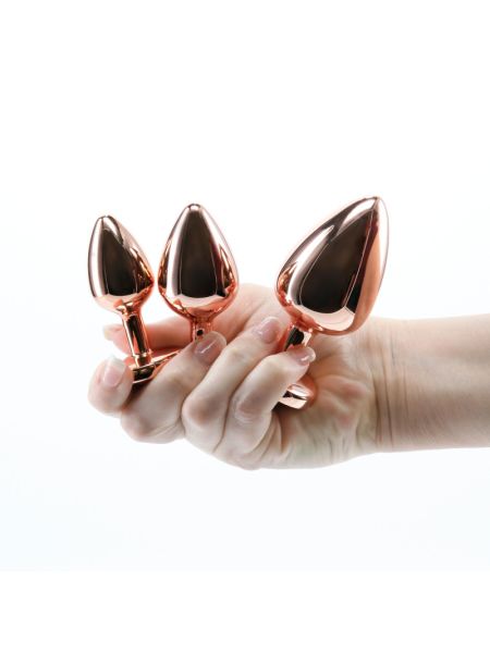 Набір анальних пробок NS Novelties Rear Assets - Trainer Kit - Rose Gold - Pink Gem