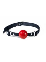 Кляп силіконовий Feral Feelings Silicon Ball Gag Black/Red, чорний ремінець, червона кулька