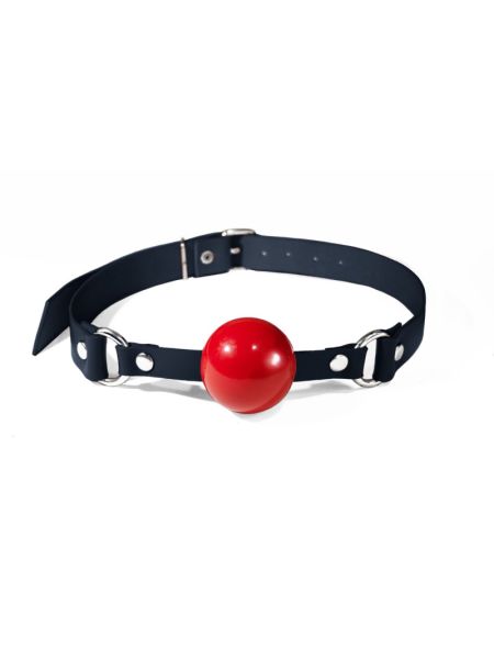 Кляп силіконовий Feral Feelings Silicon Ball Gag Black/Red, чорний ремінець, червона кулька