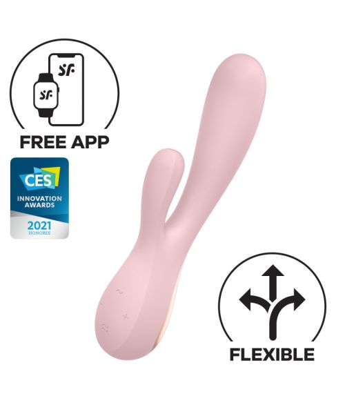 Смарт вібратор-кролик Satisfyer Mono Flex Mauve, 2 мотори, керування через інтернет