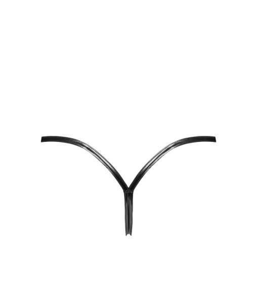 Трусики Noir Handmade P014 Dominae PVC panty with silver clasp S