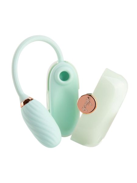 Вакуумний кліторальний стимулятор Otouch Louis Vibrate Teal з віброяйцем, у кейсі