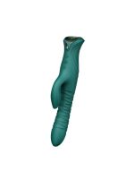 Смарт пульсатор-кролик з вібрацією Zalo Mose 2 Turquoise Green, підігрів до 42 °C, кристал Swarovski