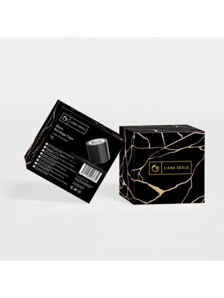 Скотч для бондажу Liebe Seele Bondage Tape Black 25 м, не липне до шкіри та волосся, без слідів