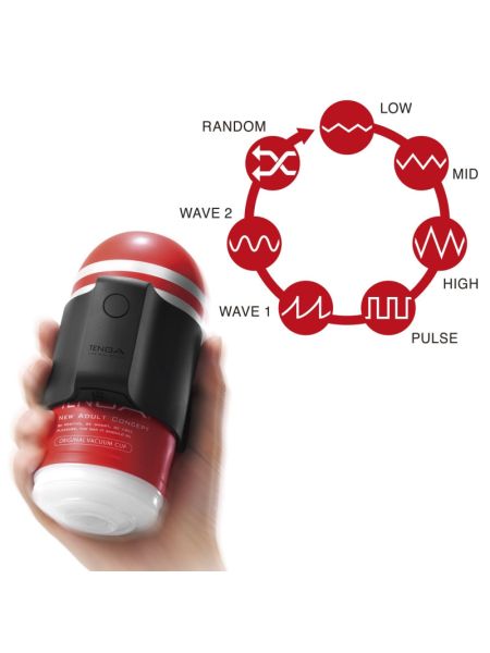 Вібронасадка Tenga CUP VIBRATOR, 7 режимів, 2 мастурбатори в комплекті