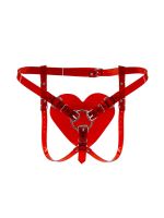 Трусики Серце для страпону Feral Feelings - Hearts Strap-on Belt Red Trasparent