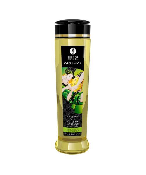 Органічна масажна олія Shunga ORGANICA – Exotic green tea (240 мл) з вітаміном Е