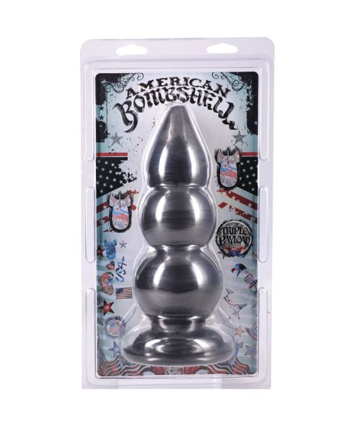 Анальна пробка для фістінгу Doc Johnson American Bombshell Triple Payload Gun Metal