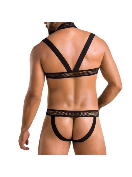 Комплект чоловічої білизни з кріпленнями Passion 043 JACOB L/XL Black, труси, шлейки