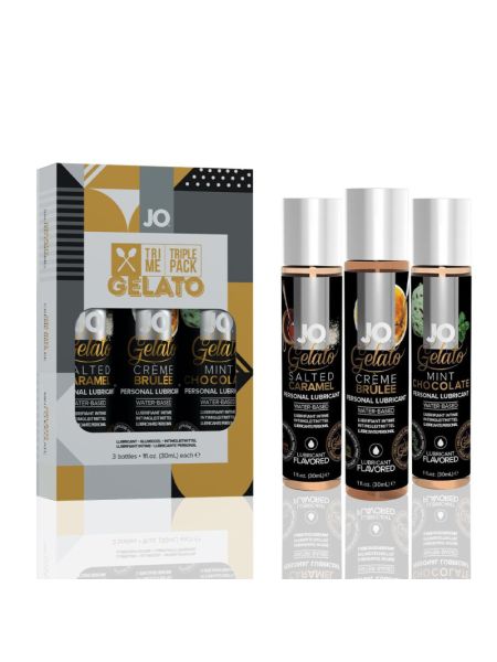 Набір JO Tri-Me Triple Pack — Gelato (3×30 мл) три різні смаки серії Джелато