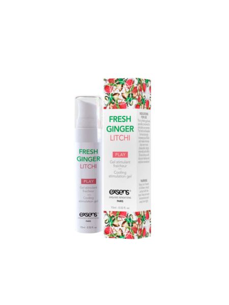 Стимулювальний гель EXSENS Kissable Fresh Ginger Litchi 15мл, можна для поцілунків, охолоджувальний