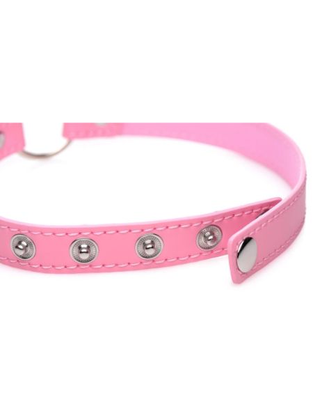 Чокер Master Series Kinky Kitty Ring Slim Choker - Pink