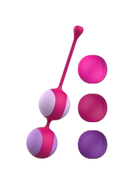 Вагінальні кульки Liebe Kewos — Cerise/Candy Violet, 5 кульок у комплекті, 15, 25, 35, 45 та 55 г