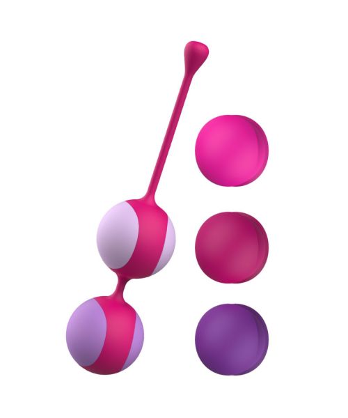 Вагінальні кульки Liebe Kewos — Cerise/Candy Violet, 5 кульок у комплекті, 15, 25, 35, 45 та 55 г