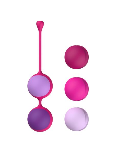 Вагінальні кульки Liebe Kewos — Cerise/Candy Violet, 5 кульок у комплекті, 15, 25, 35, 45 та 55 г