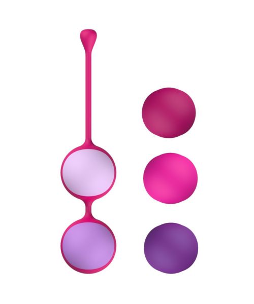 Вагінальні кульки Liebe Kewos — Cerise/Candy Violet, 5 кульок у комплекті, 15, 25, 35, 45 та 55 г