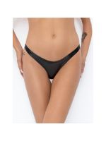 Трусики Noir Handmade P010 Powerwetlook thong, 3XL, під латекс, високі вирізи, відкриті сідниці