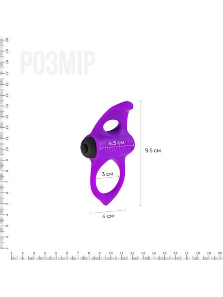 Ерекційне віброкільце Adrien Lastic Lingus MAX Violet з язичком для стимуляції клітора
