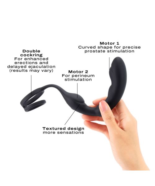 Масажер простати Dorcel P-Ring з ерекційним кільцем та пультом ДК
