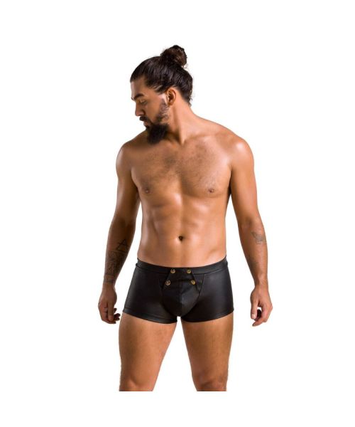 Чоловічі шкіряні боксери з клапаном Passion 050 SHORT PATRICK S/M Black