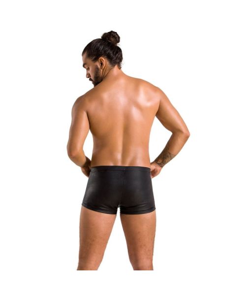 Чоловічі шкіряні боксери з клапаном Passion 050 SHORT PATRICK S/M Black
