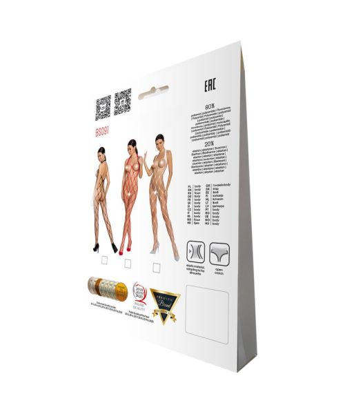 Бодістокінг у дуже велику сітку Passion BS091 white, з доступом