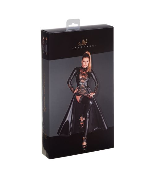 Сукня-плащ з мокрим ефектом Noir Handmade F128C Powerwetlook gown coat, XL