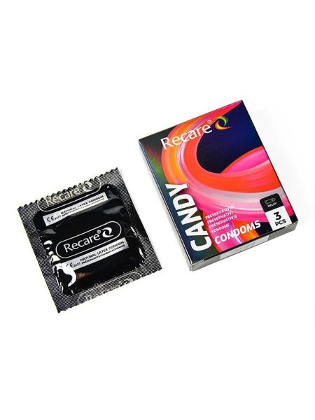 Презервативи Holographic Recare Delay Candy Condoms 3 шт, пролонгувальний ефект, цукерковий аромат