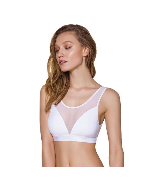 Топ з прозорою вставкою Passion PS002 TOP L, white