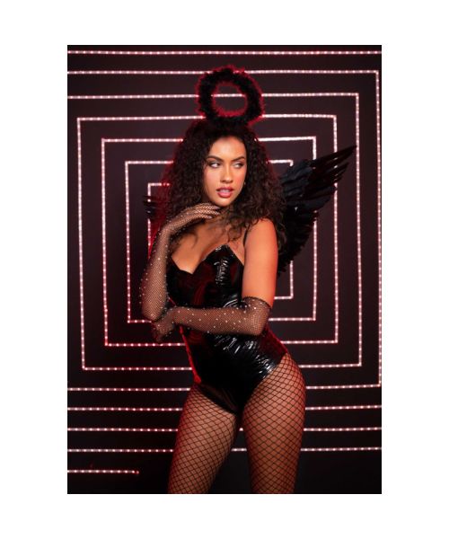 Крила чорного ангела Leg Avenue Angel Accessory Kit Black, крила, німб
