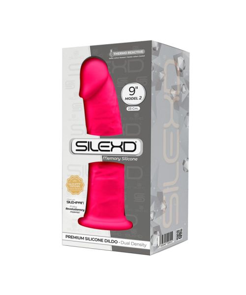 Фалоімітатор SilexD Oscar Pink (MODEL 2 size 9in), двошаровий, силікон + Silexpan, діаметр 5,4см