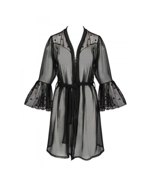 Повітряний пеньюар Passion LOVELIA PEIGNOIR L/XL, black