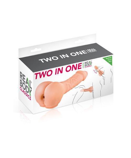 Насадка на член — мастурбатор 2в1 Real Body — Two In One