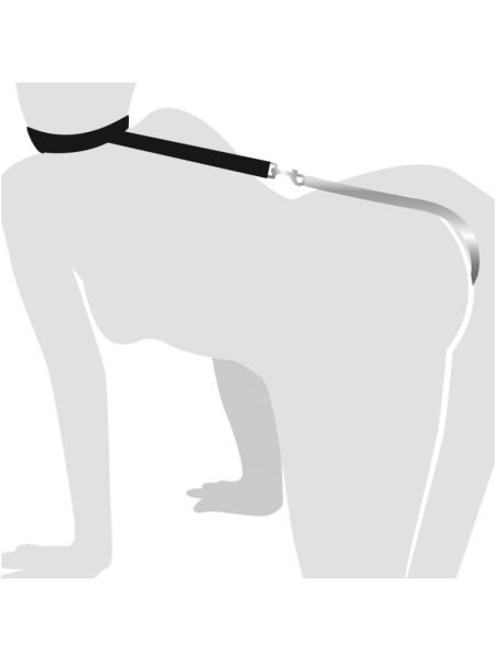 Анальний гак 1 із нашийником з натуральної шкіри Art of Sex - Anal hook, Чорний
