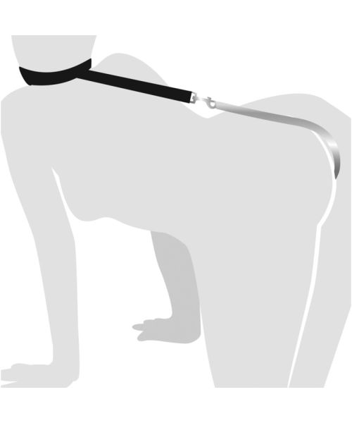 Анальний гак 1 із нашийником з натуральної шкіри Art of Sex - Anal hook, Чорний