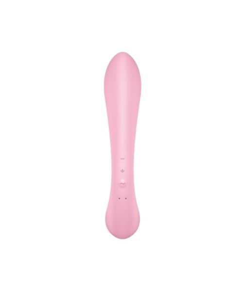 Двосторонній вібратор-кролик Satisfyer Triple Oh Pink, 3 мотори, руків’я-масажер