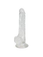 Прозорий фалоімітатор Alive Jelly Dildo Lusty, ТПЕ, присоска, діаметр 3,2см, довжина 18см