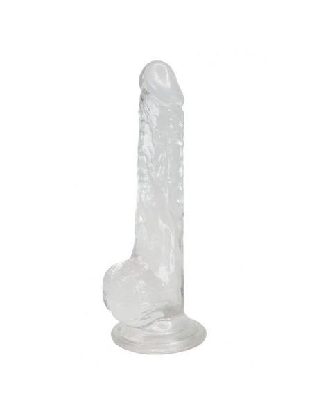Прозорий фалоімітатор Alive Jelly Dildo Lusty, ТПЕ, присоска, діаметр 3,2см, довжина 18см