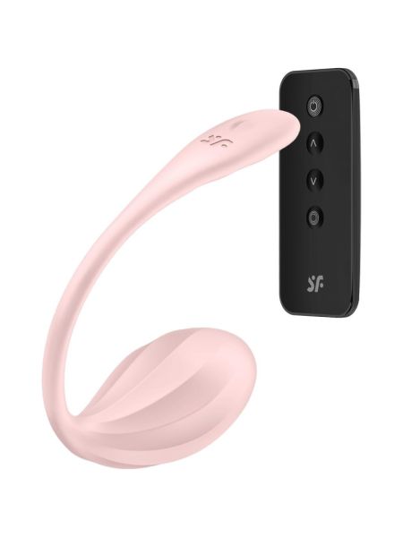 Смарт-віброяйце Satisfyer Ribbed Petal Connect App Rose, керування зі смартфона, пульт ДК
