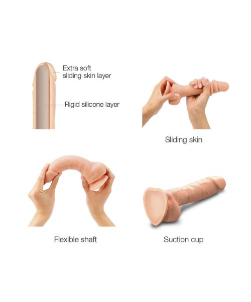 Реалістичний фалоімітатор Strap-On-Me Sliding Skin Realistic Dildo Vanille XL, ефект рухливої шкіри