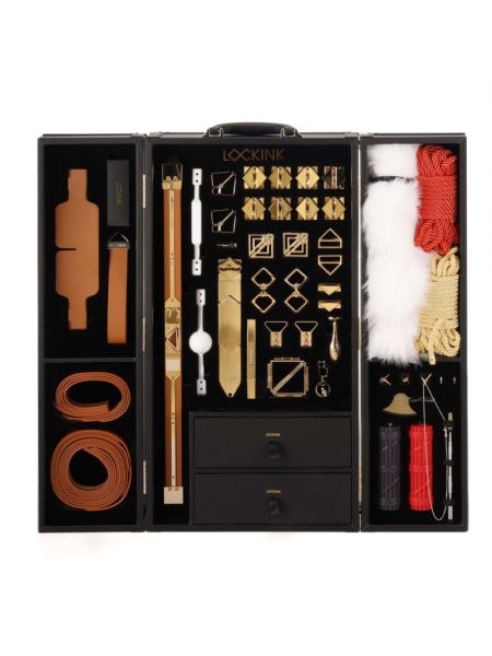 БДСМ-набір LOCKINK All-in-1 BDSM Play Kit, коричневий, ремені, маска, кляпи, анальні пробки, свічки