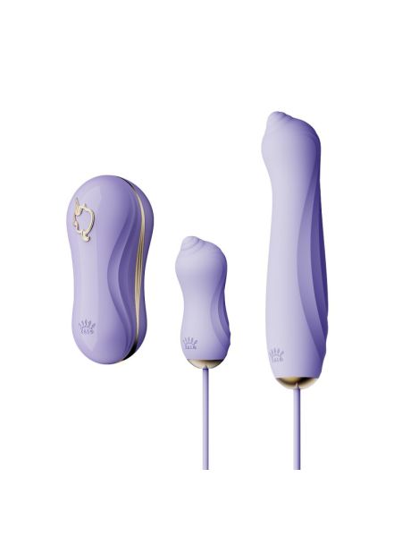 Набір 3в1 Zalo – UNICORN Set Violet, віброяйце, пульсатор, вакуумний стимулятор